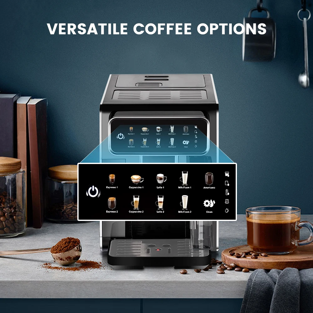 ماكينة إسبريسو أوتوماتيكية Mcilpoog AM7203: 7 أنوا...