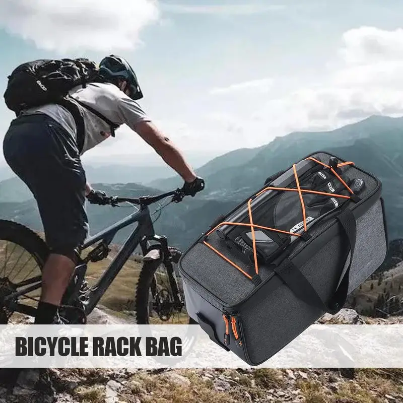 Bike Saddle Bags For Rear Rack Waterproof Ebike Panniers Pack Bag With 6L Large Capacity Cycling Storage Bike Pouch With