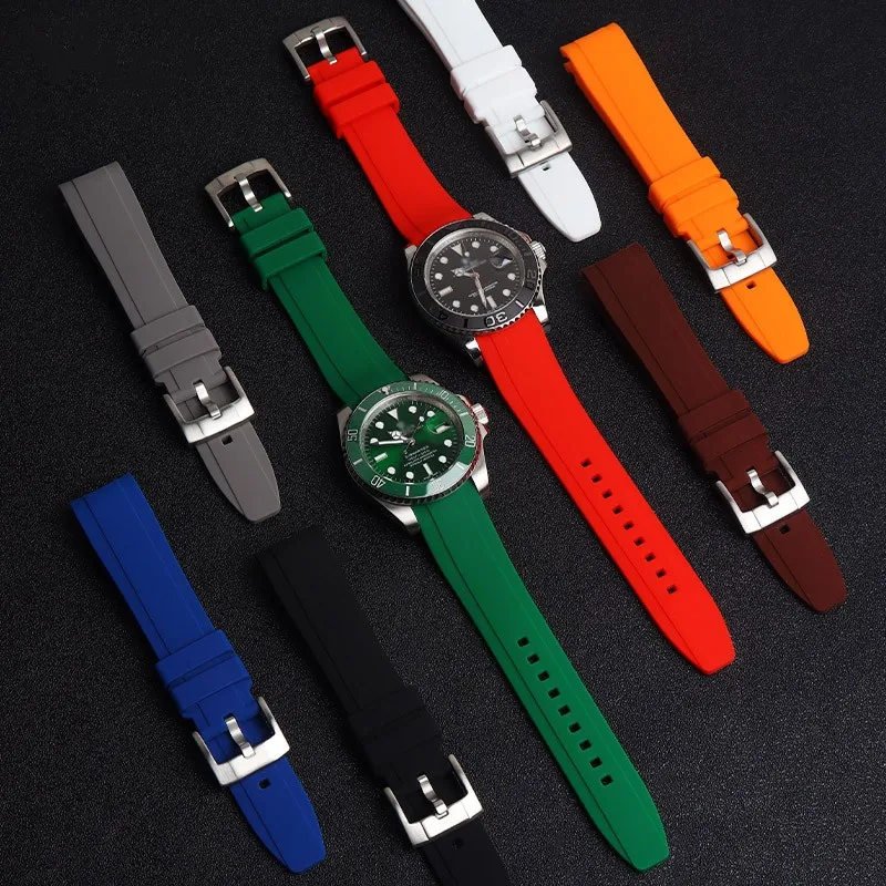 Cinturino In Gomma Di Alta Qualità 18Mm 20Mm 22Mm Bracciale Per Omega Moonswatch Seiko Rolex Tudor Cinturino Per Orologio Cinturino Curvo