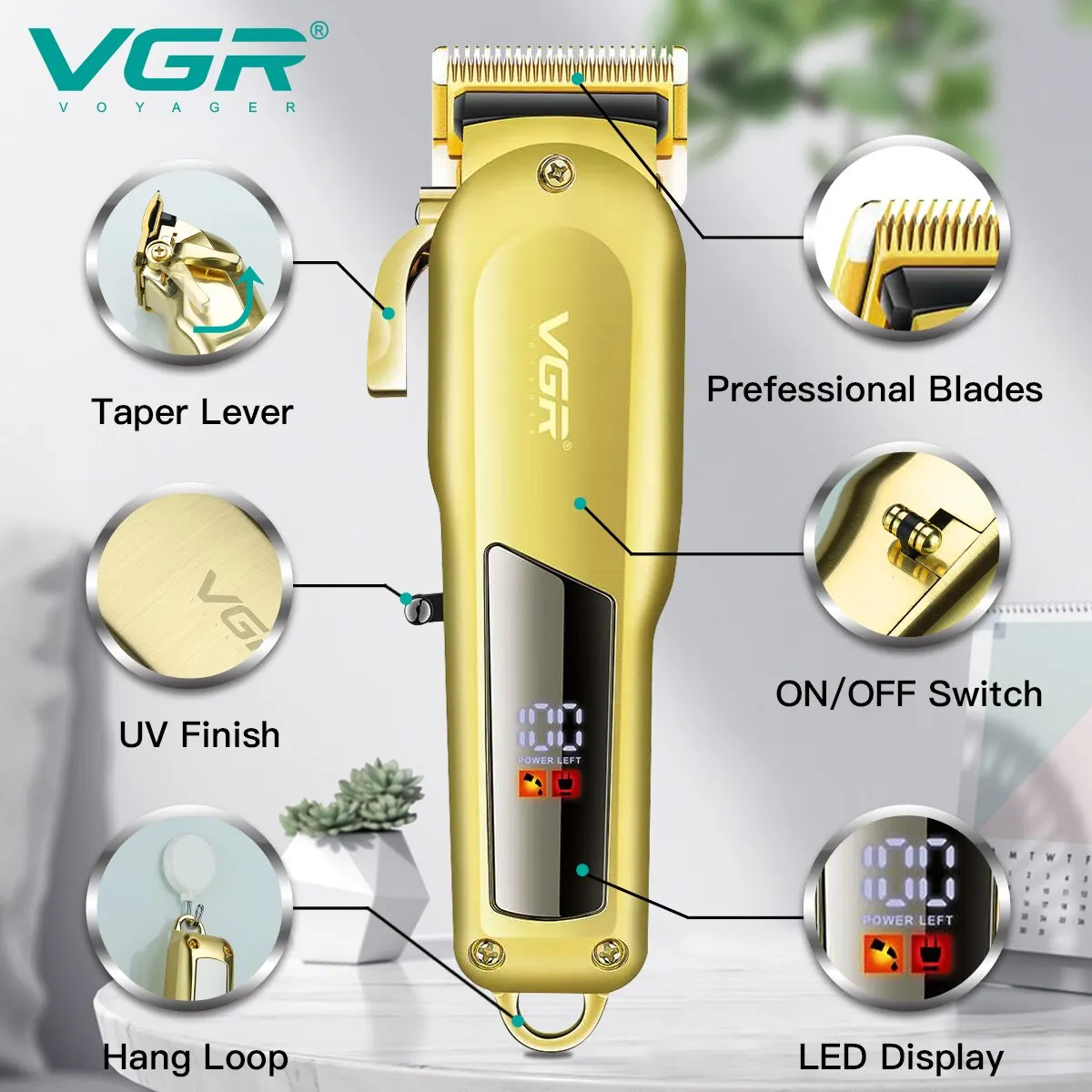 VGR hair clipper hair trimmer men cutting machine beard trimmer professional cordless haircut machine rechargeable V-278 hair clipper