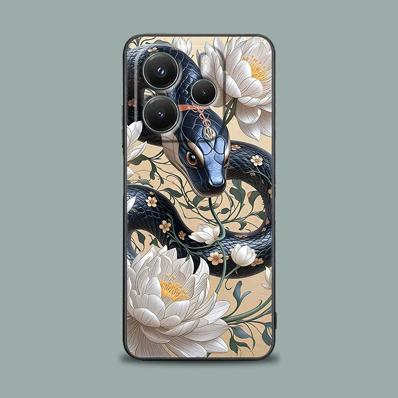Elegant Silicone Soft Phone Case with Snakes and Women Design
