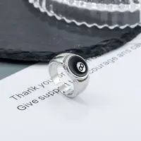 Black Ball 8 Adjustable Ring Male Ring Punk Cool Charm Jewelry Motorcycle Cocktail Party Accessories 1