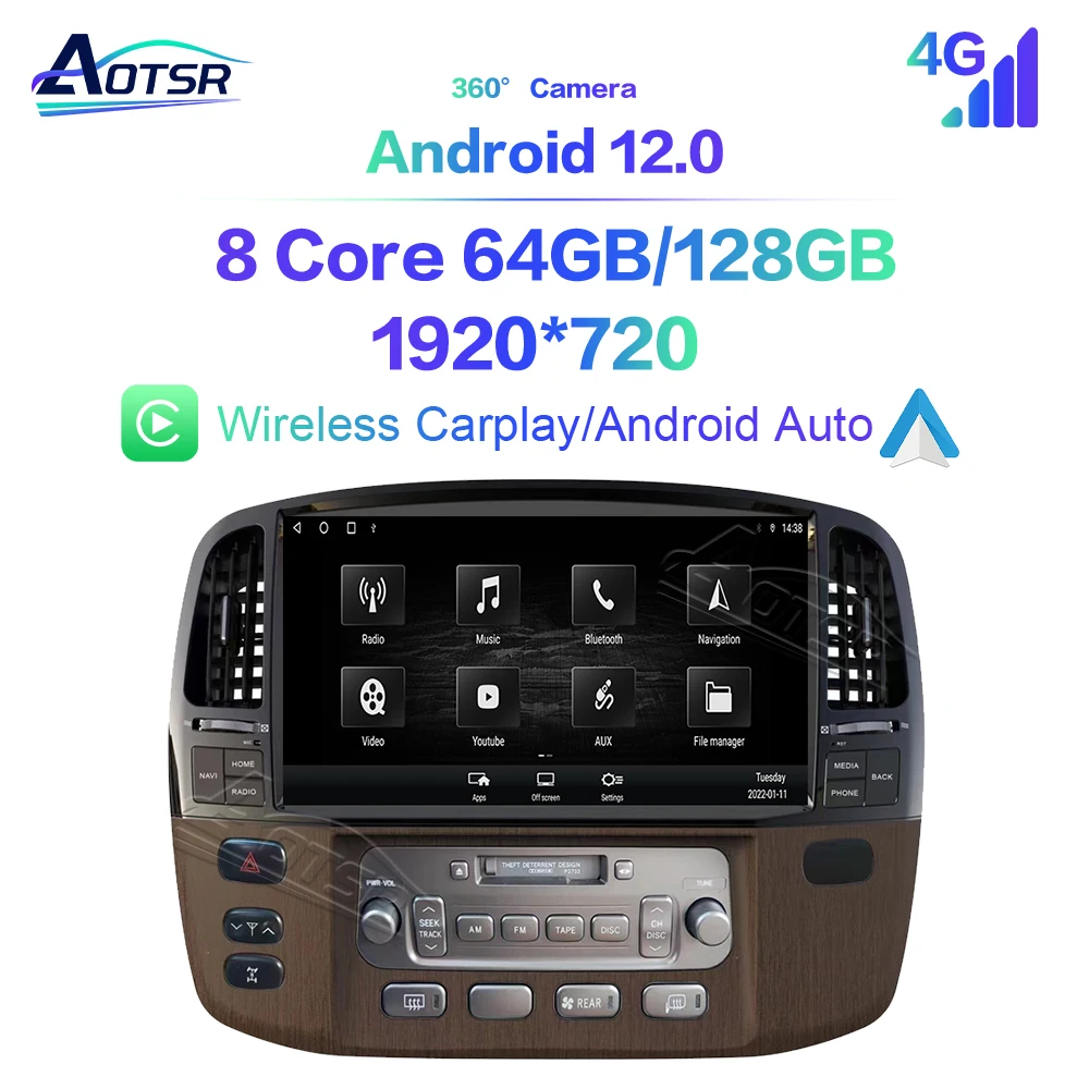

For Lexus LX470 Land Cruiser LC100 2003-2007 13.6" Car Radio Multimedia Player Navigation Auto Stereo Headunit Car Accessories