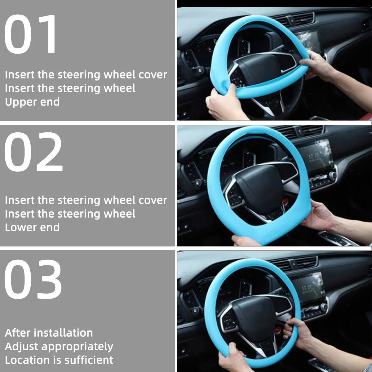 Automotive Steering Wheel Cover Silicone Protective Cover Automotive Decorative Steering Wheel Soft Multi Color