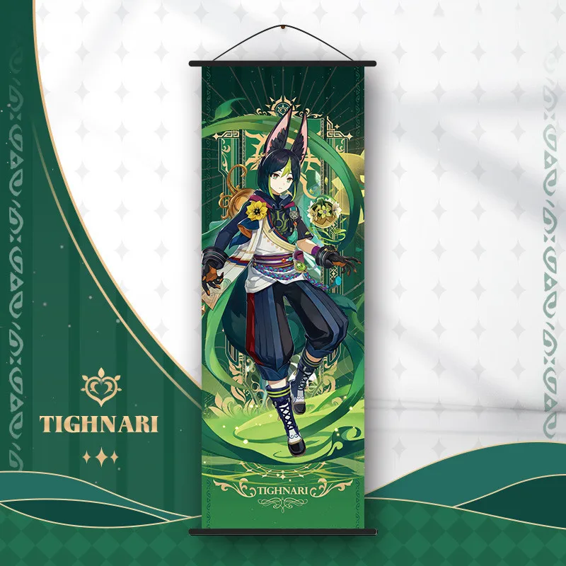 Genshin Impact Scroll Canvas Painting - Anime Wall Art Home Decor