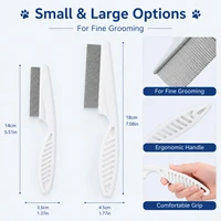 Pet Flea Comb Stainless Steel Dense Teeth Design Dog Cat Hair Remover Brush Portable Dematting Grooming Cleaning Supplies 5
