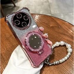 Bracciale con Catena Portacellulari Shockproof con Specchio Glitter