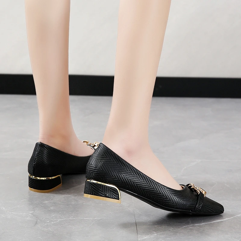 High Heels Women Metal Chain Pointed 