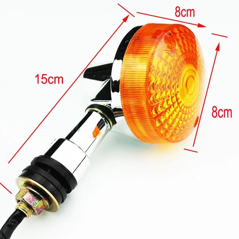 Indicatori Di Direzione A LED Per Suzuki GN125/HJ125 – Fanali Anteriori E Posteriori, Luce Gialla Con Alloggiamento Cromato