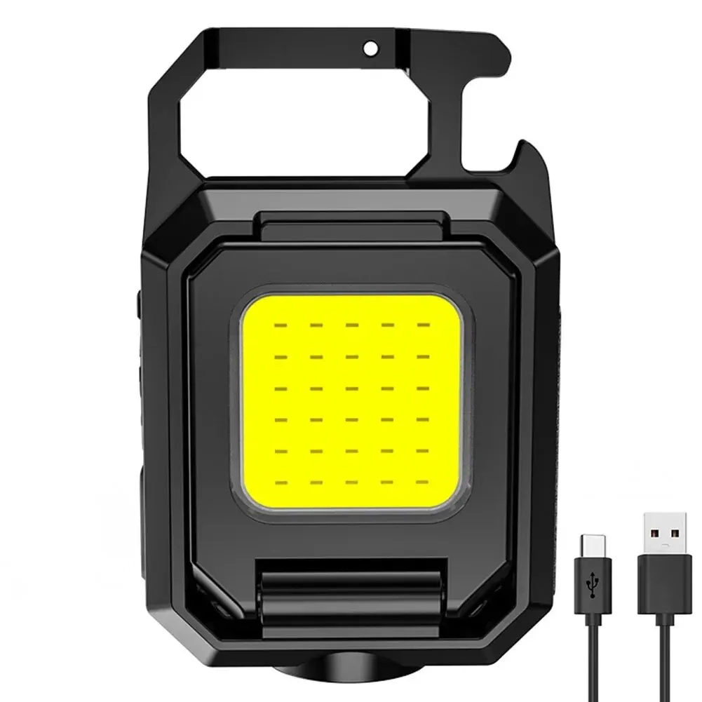 Mini Flashlight LED Mini Keychain Light XPE Pocket Work Light COB Flashlight USB Rechargeable Emergency Flashlight for Outdoor Camping Fishing