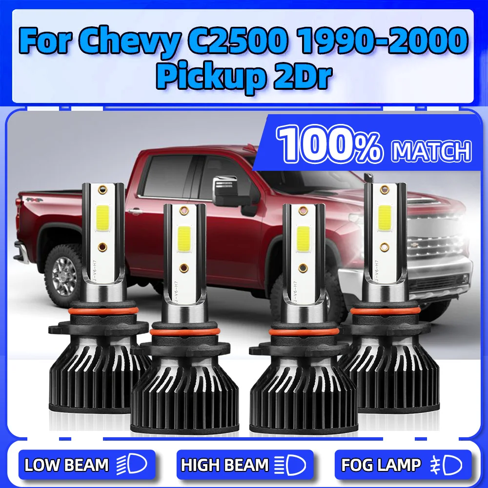 

40000LM Canbus LED Headlight 240W Turbo Lamps 6000K Vehicle Lights 12V For Chevy C2500 1990-1996 1997 1998 1999 2000 Pickup 2Dr