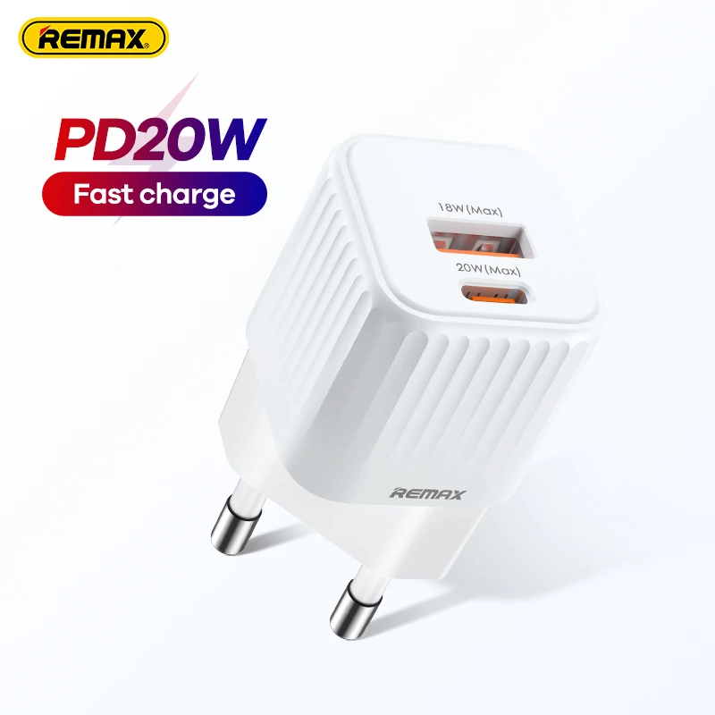 

Remax PD 20W Mini Fast Charger USB A Type C Adapters Smart Temperature Control Phone Charger For iPhone Xiaomi 15 14 13 Pro Max