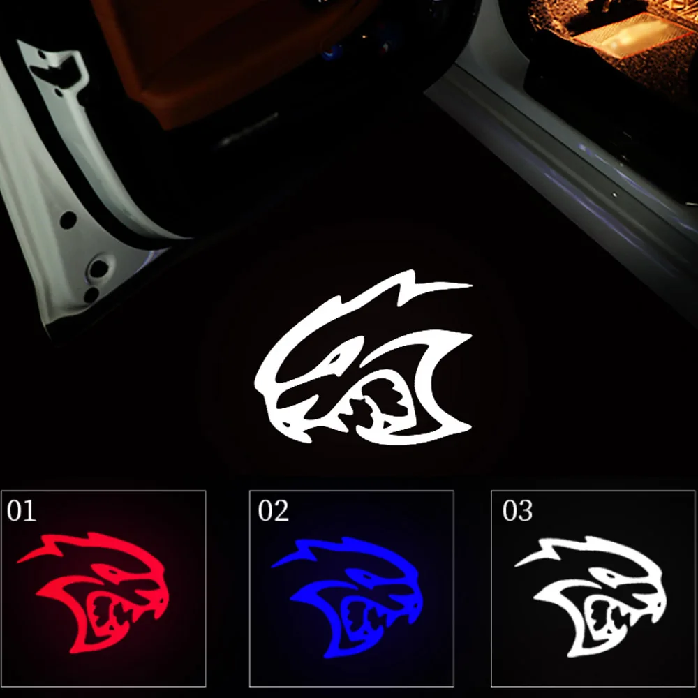 Luci Di Cortesia Per Dodge Demon Hellcat Challenger Charger Car Door Logo Welcome Light Projector Ghost Shadow Lamp Accessori