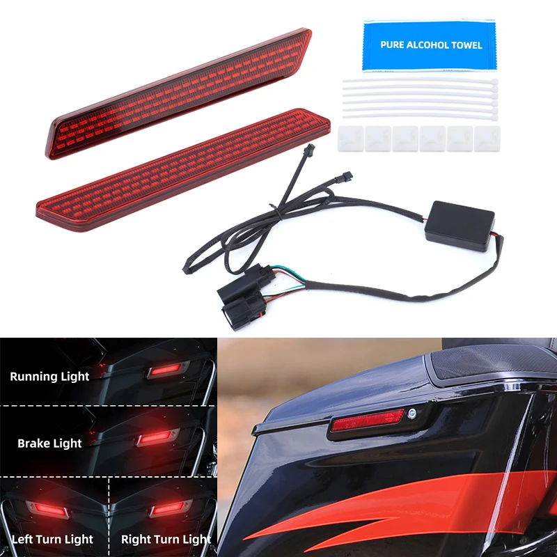 Moto Bisaccia Led Latch Lights Lente Rossa Per Harley Touring Electra Glide Street Glide Road Glide Road King 2014-2022