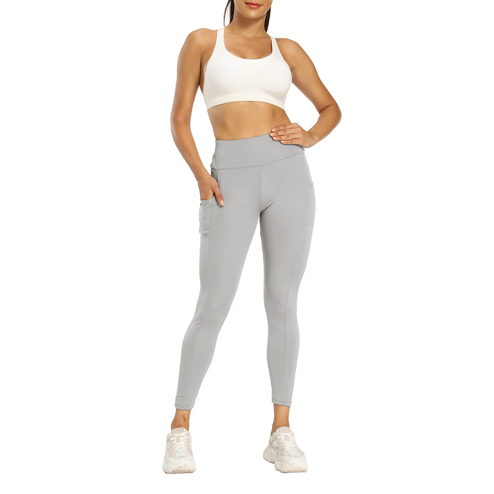 Women’s Butt Lift Workout Leggings High Waist Solid Color Stretchy Running Yoga Pants Slimming Tights