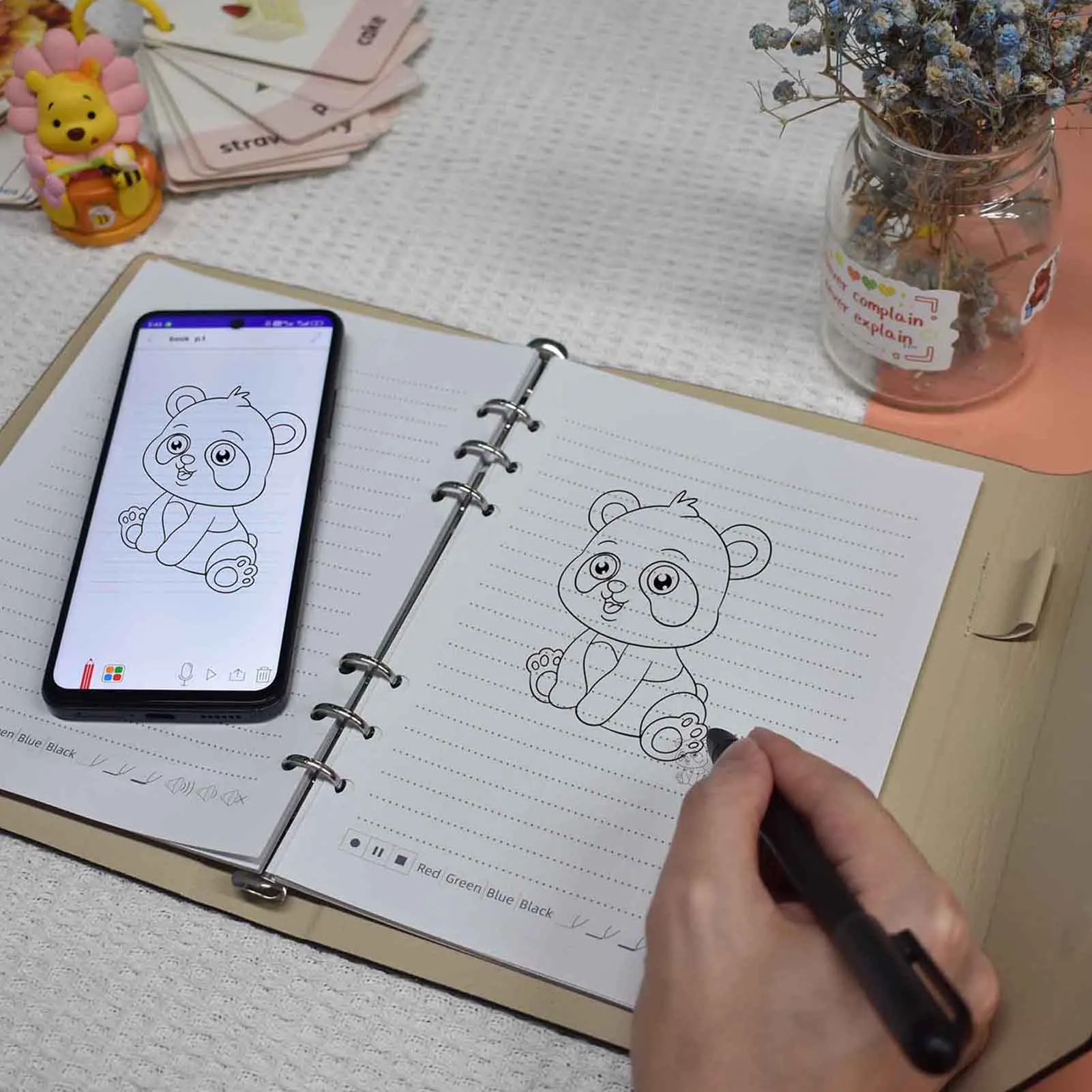 Digital Pen Smart Pen Writing Set Includes Smartpen Smart A5 PU Leather Notebook & Reusable Writing Tablet & B5 Paper BT APP