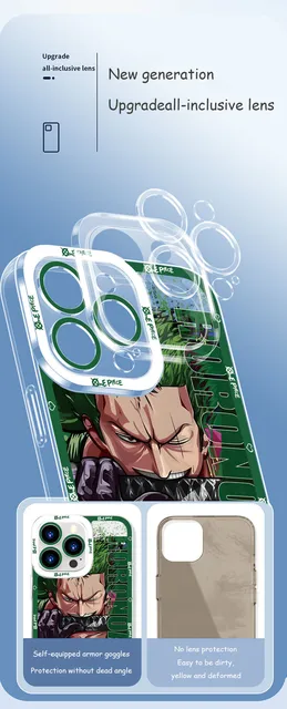 Soft Silicone Anime Case para Redmi Nota 12, tampa traseira, Shell fresco,  Luffy, desenhos animados Zoro, uma peça, 4G - AliExpress