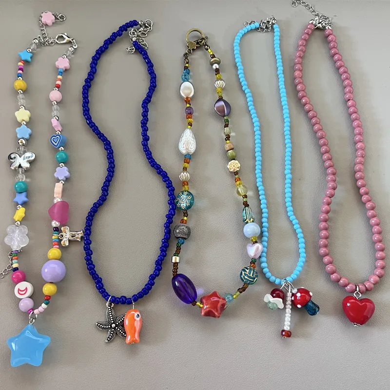 COLLANA PERLE COLORATE E CUORE ORO O ARGENTO | FDreams