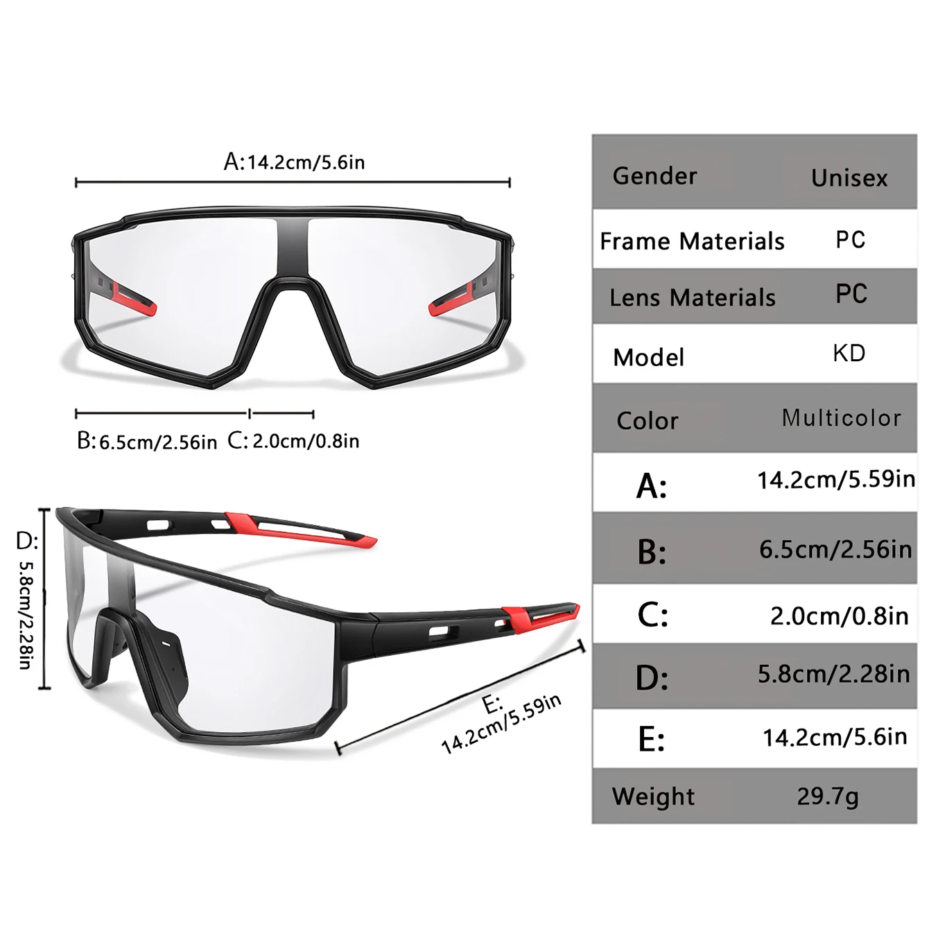 Sunglasses Photochromic Eyewear Cycling