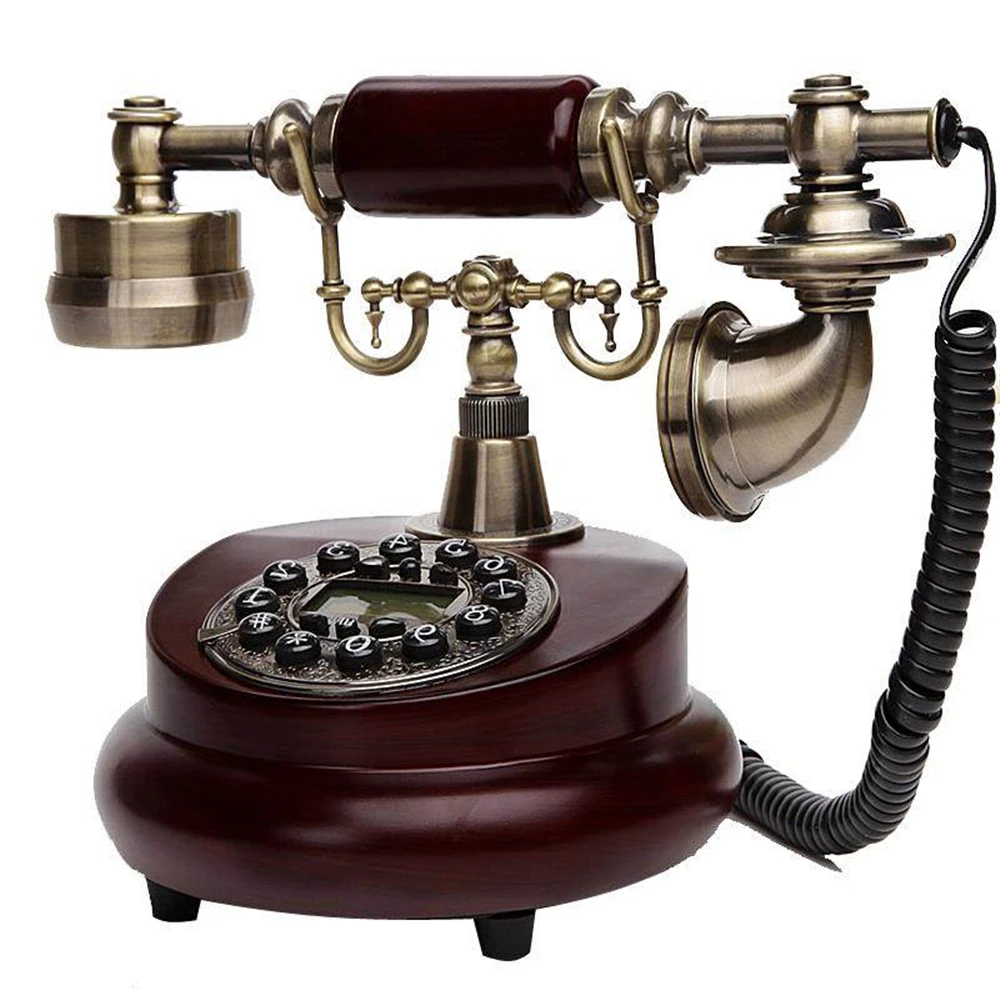 

Durable Retro Telephone Household Antique Nostalgic Old-Fashioned Turntable European Wired Antique Fixed Telephonefor Home