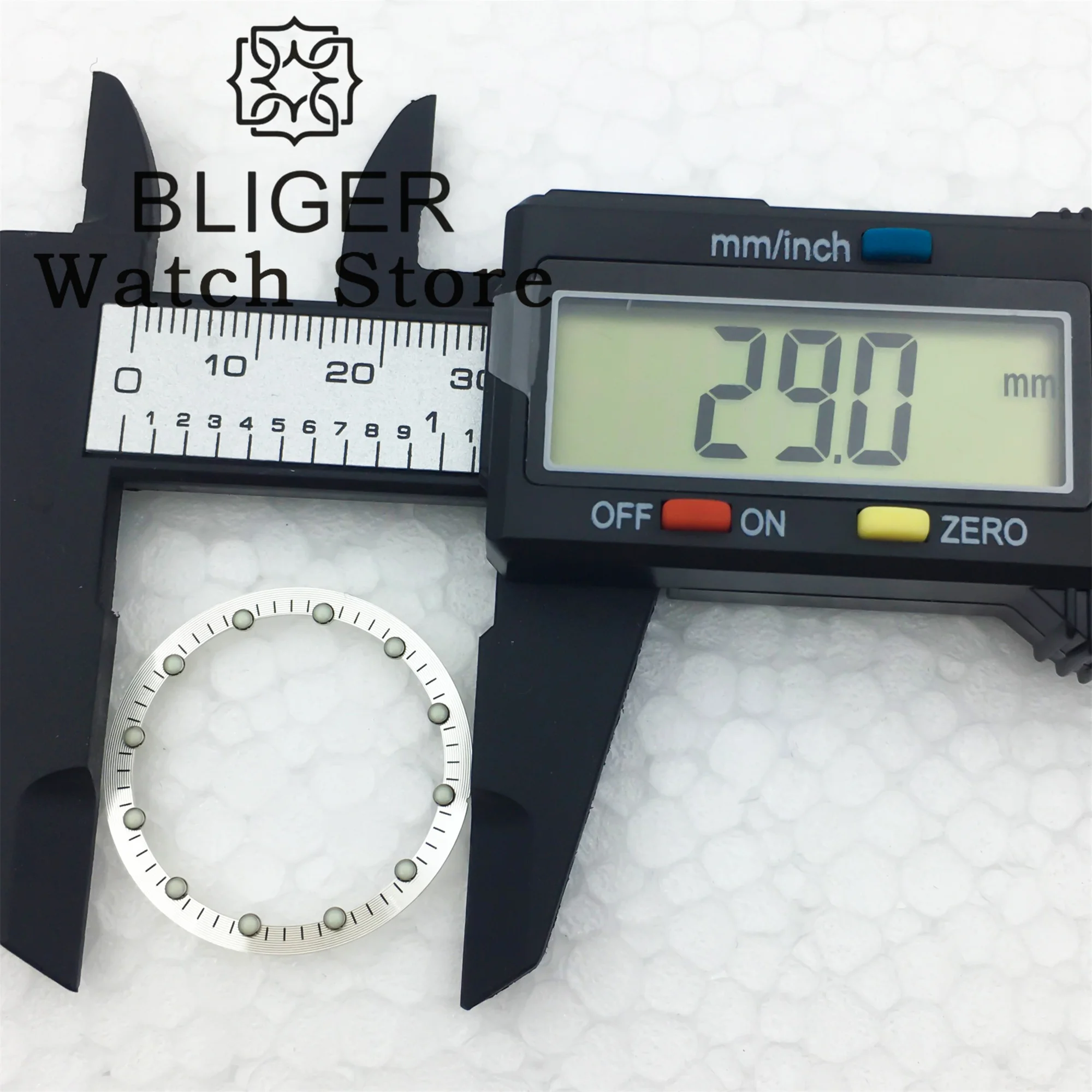 Bliger Luminous Skeleton Dial in Black/Green/Blue - 29mm x 24.5mm
