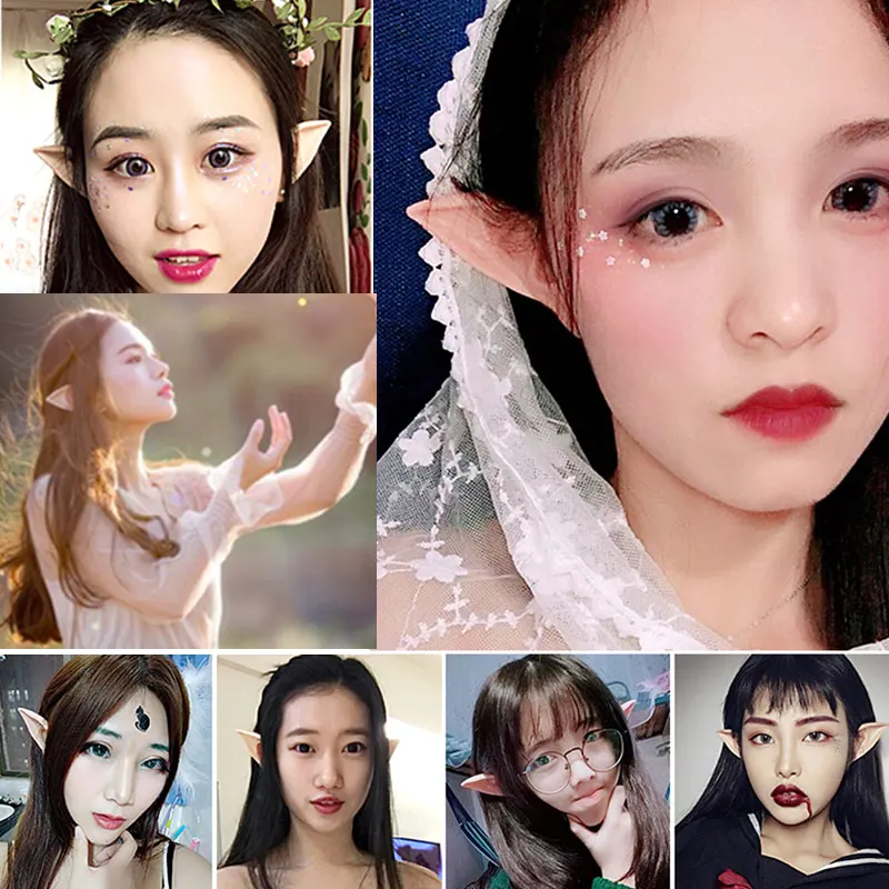 Ear Accessories Elf Ears False Soft Pointed Angel Fairy Costume Gift For Halloween Party Cosplay 2pcs
