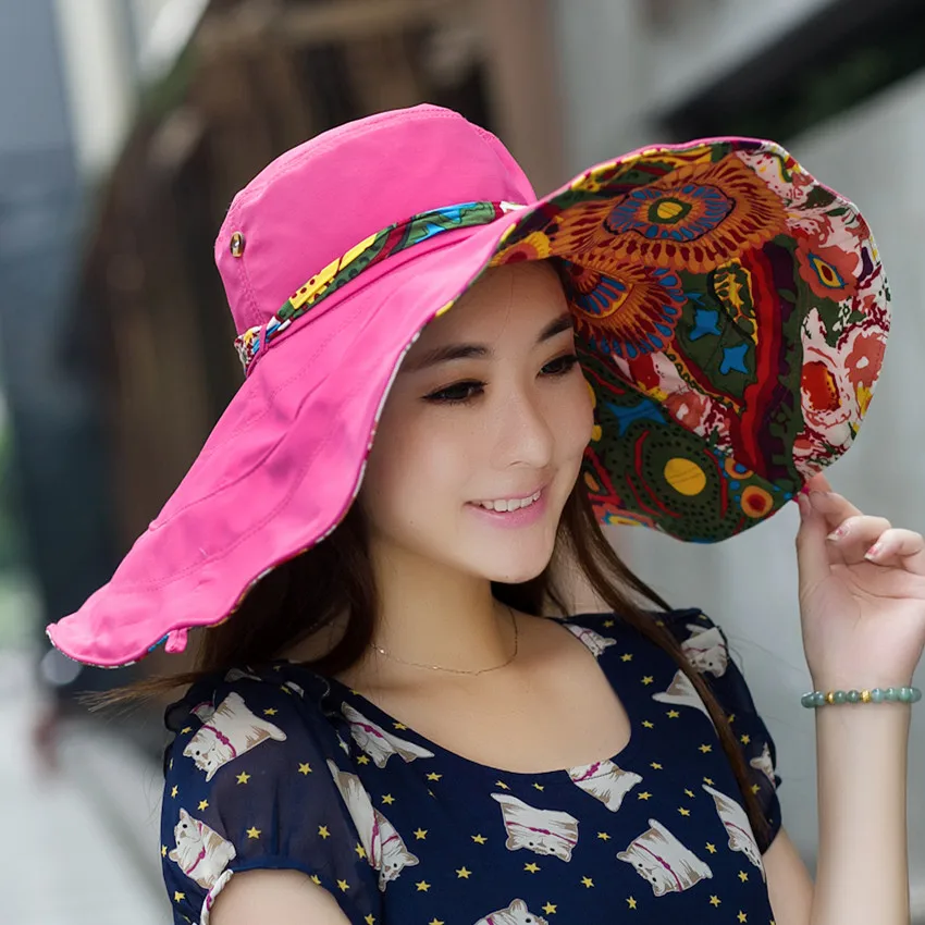 

Hat Women Summer Women's Hat UV Protection Sunscreen Beach Hat Large Rim Visor Hat Outdoor Fashion Everything Sun Hat Foldable