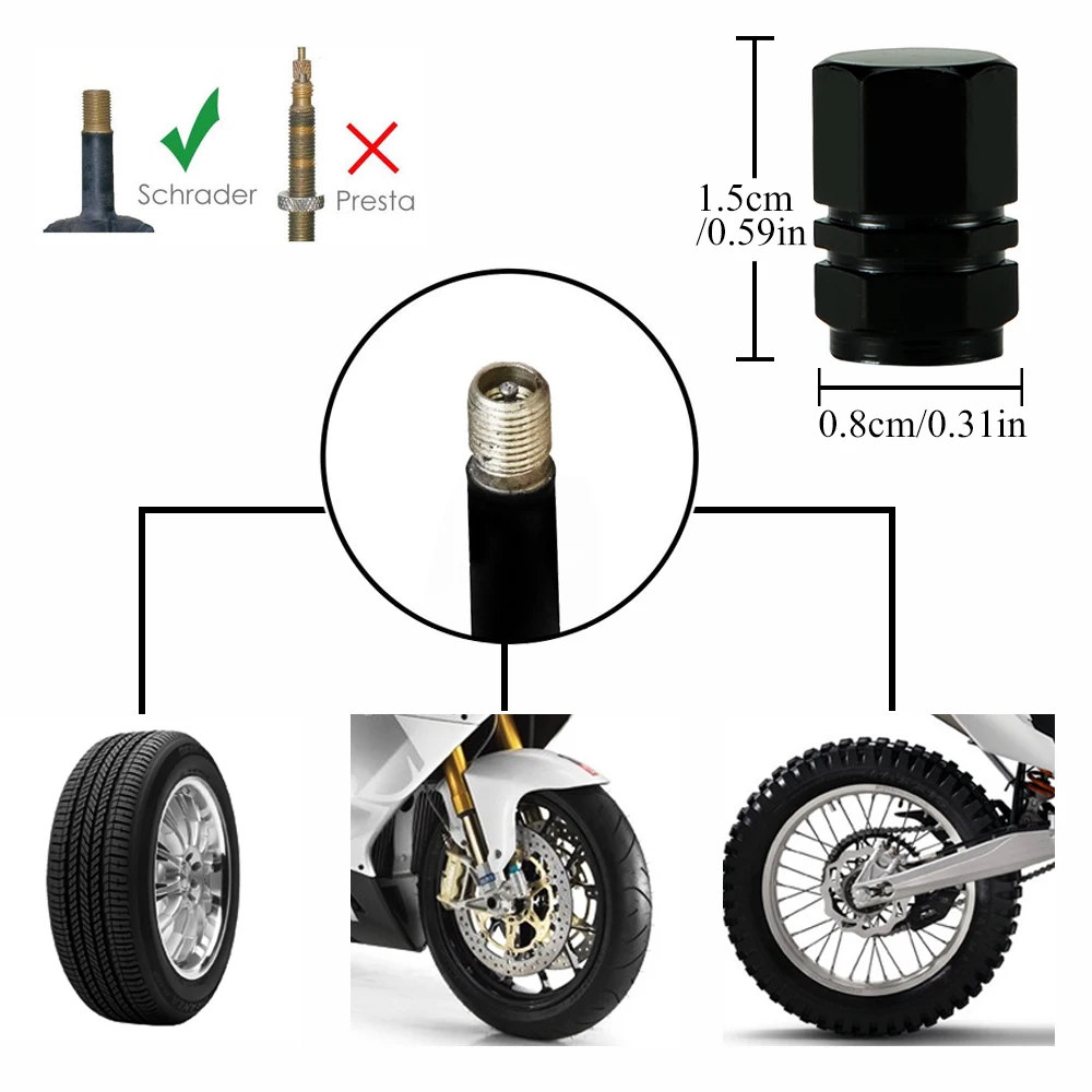 DSYCAR Universal Car Moto Bike Tire Wheel Valve Cap Dust Covers 4Pcs/lot Car Styling for Fiat Audi Ford Bmw VW Opel Mazda tire valve caps tire valve cap