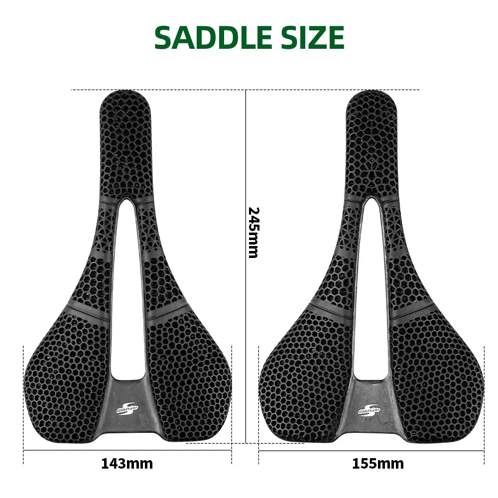 Bicycle Saddle Wildside 3D Printed Bike Saddle Ultralight Carbon Fiber Hollow Comfortable Breathable MTB Gravel Road Bicyle Riding Seat Parts