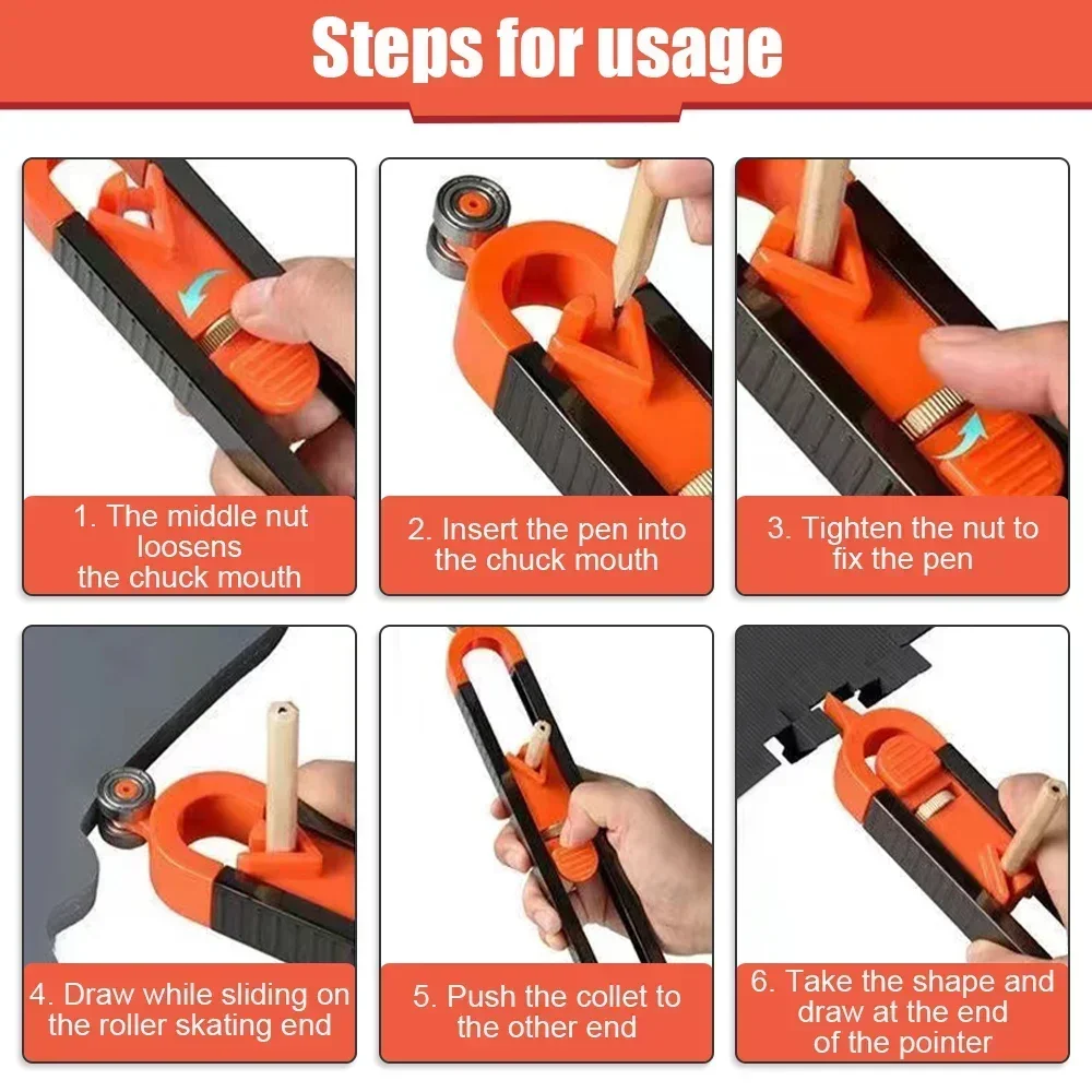 Measuring tool contour scribing ruler contour lock precision woodworking instrument adjustable locking copier contour gauge carpentry gauge woodworking gauge scribing tool