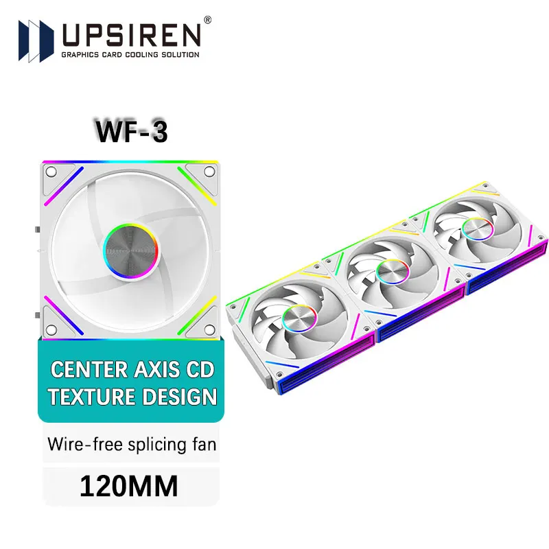 UPSIRENWF-3120mmWire-freesplicingcasefanmotherboardlightsynchronization4PINPWMCenteraxisCDtexturedesign12CM-AliExpress7