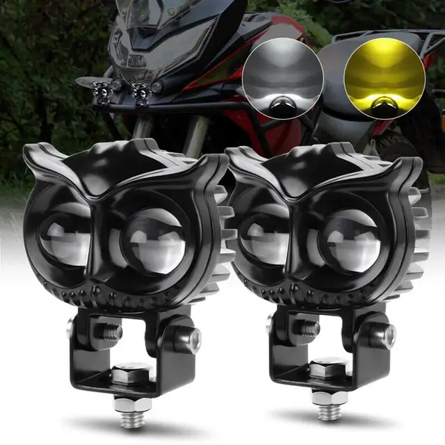 2pcs Led Work Light Motorcycle External Bicolor Highlight Spotlight