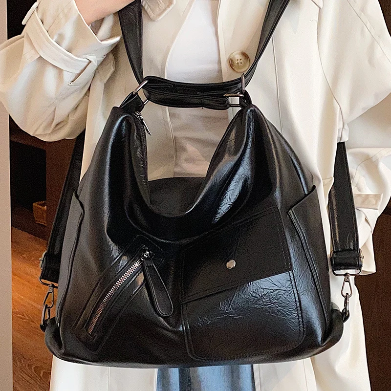 Women Leather Bags Handbags Large Shoulder De  Shoulder Bags Purse Pu  Leather - Shoulder Bags - Aliexpress