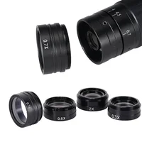 0.3X 0.5X 0.7X 2X 1X Barlow Lens 42mm Mounting Thread Microscopio Camera Objective Lens For 10A 120X 180X 300X Lens 2