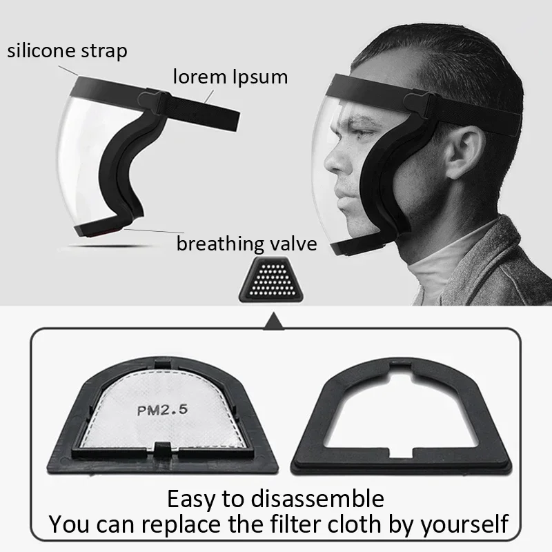 Work Protection Mask Transparent Kitchen Anti-splash Shield Facial Protector Outdoor Cycling Moto Windproof Glasses Mask Gadgets