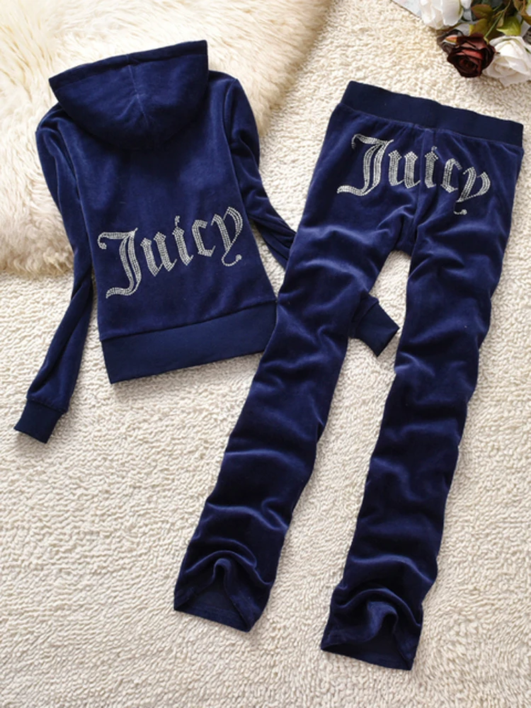 YICIYA Juicy Tracksuit Spring/Fall 2022 Women's Brand Velour Tracksuit Suit Women Velvet Zipper Sweatshirt And Pants Fat Sister