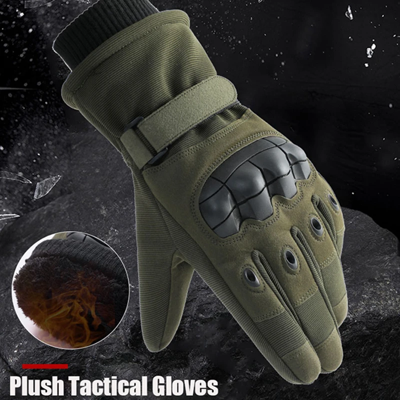 Gants tactiques hiver chauds écran tactile pêche ski chasse protection extérieure hommes