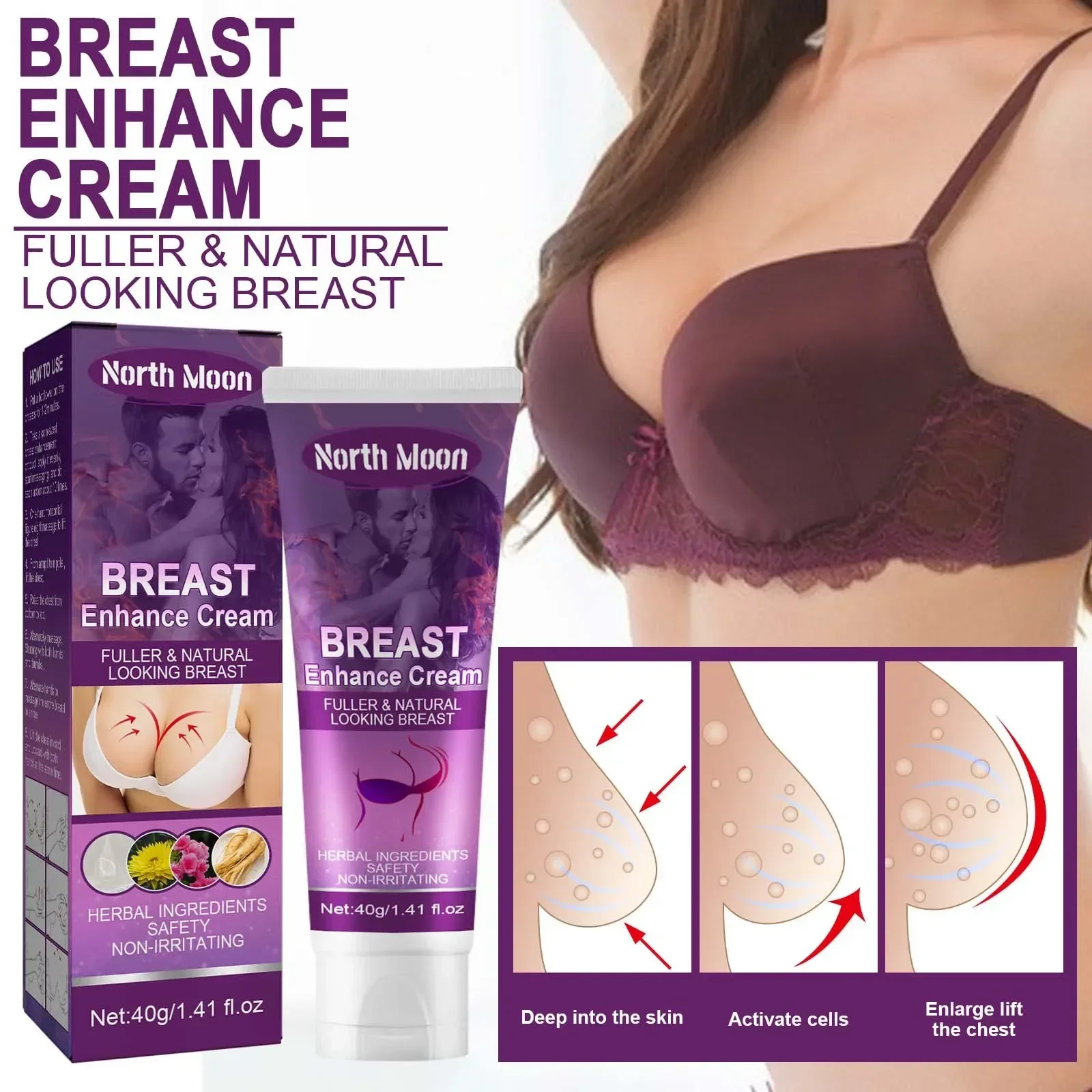 Lift Firm Nourish Breast Get Rid Flat Relaxation Saggy Breast Make Chest More Round Fuller Improves Skin Elasticity Care