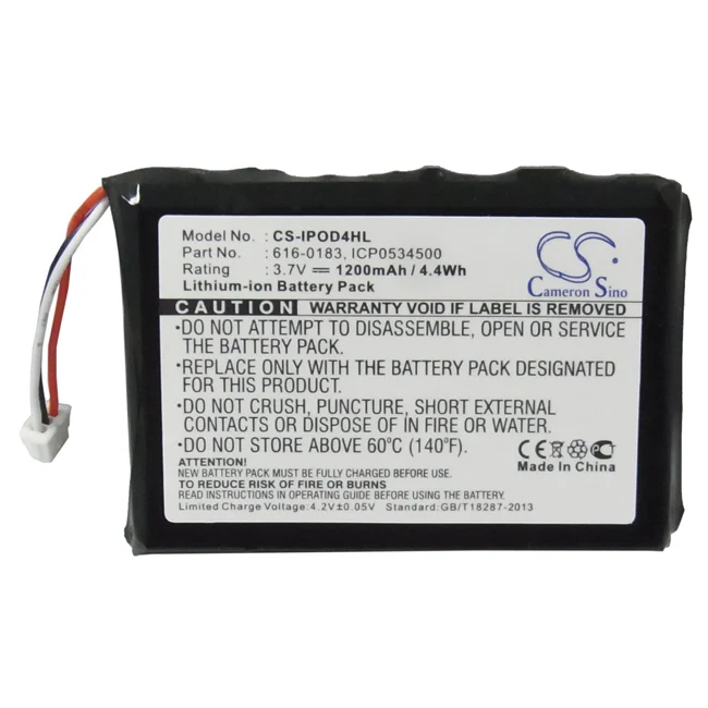 Batteria Cs 1200Mah Per Apple 616-0183 616-0206 616-0215 Aw4701218074 Icp0534500 Ipod 4Th Generatio Ipod Photo Photo 40Gb M9