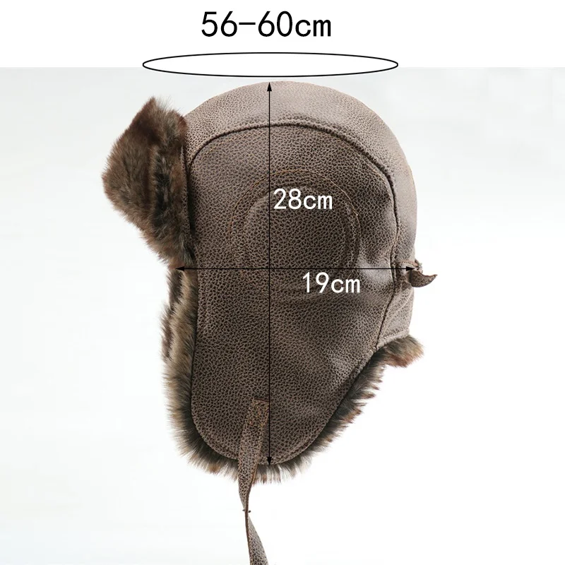 CAMOLAND Winter Bomber Hats Soviet Badge Russia Ushanka Hat For Women Men Outdoor Windproof Faux Fur Earflap Caps Snow Cap