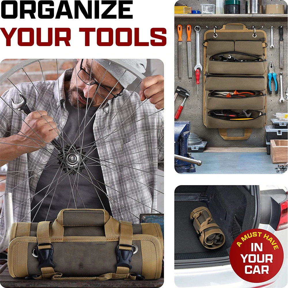 

Professional Tool Bag High Quality Multi-Purpose Multi Pocket Tools Pouch Roll UP Portable Small Hardware Tools Organizer Bag