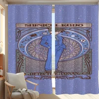 Window Kitchen Curtains for Living Room 2 Pieces Blackout Curtains Door Curtain D-detective C-conan Partition Bedroom Decoration 1