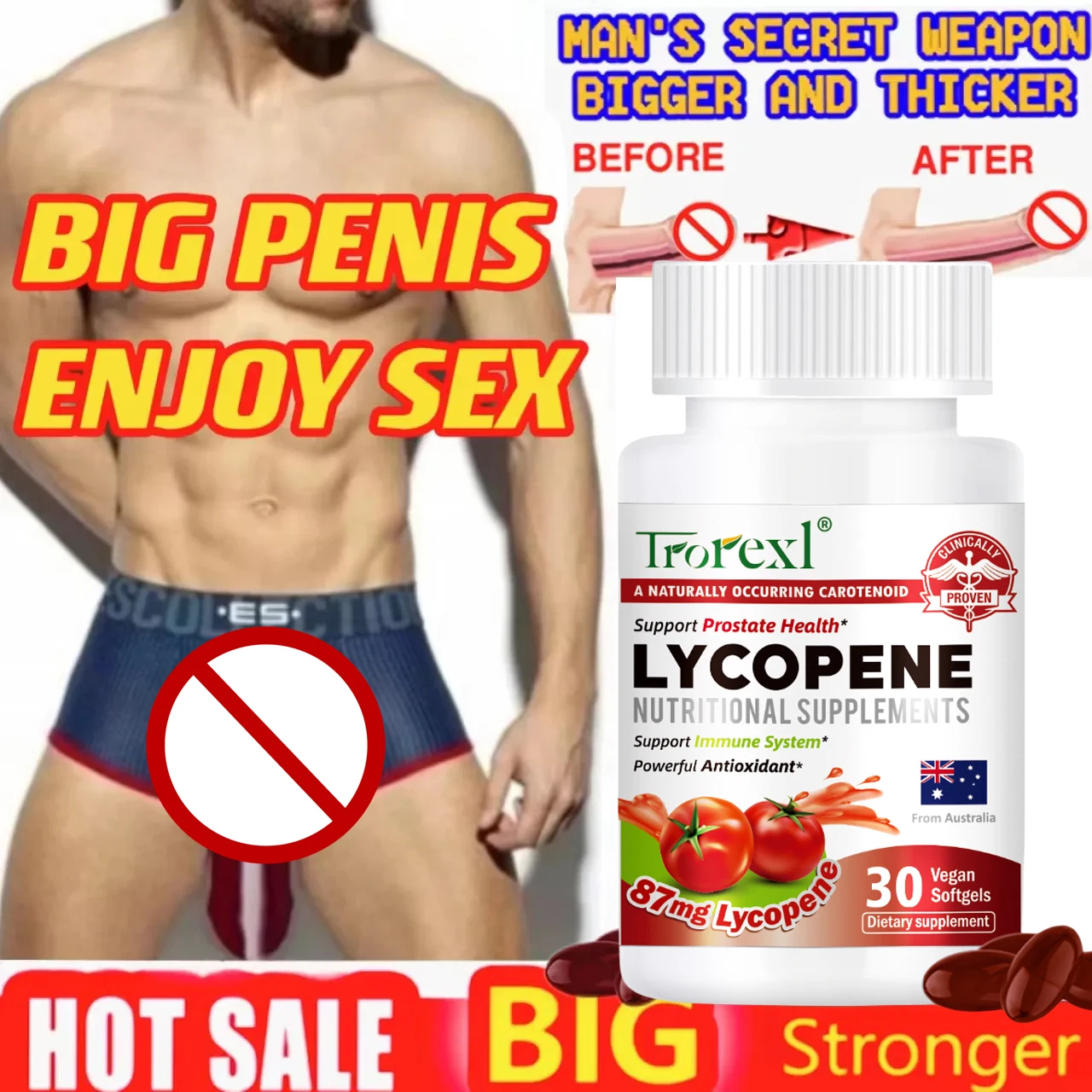 

Trorexl Lycopene for Men Prostate Supplements Prostate Support Supplement for Mens Health for Urinary and Prostate Health