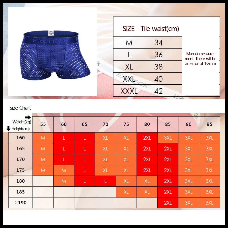 Bamboo Underwear Men Boxer Shorts Breathable Mesh Sexy Mens Boxers