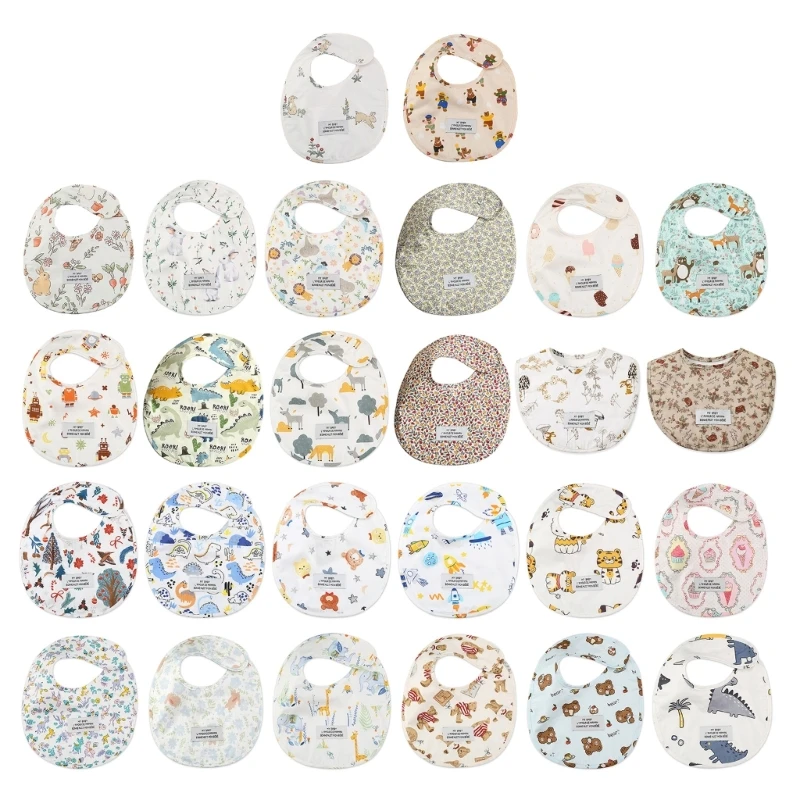 

Cotton Burp Cloth Baby Waterproof Bib Adjustable Bib Ins-Style Floral Print Bibs Skin Friendly Newborn Nursing Dropship