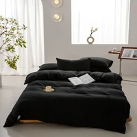 High-Quality Bedding Set Solid Color Duvet Cover Skin Friendly Fabric Quilt Cover Single Double Queen Size Bed Cover Set 2