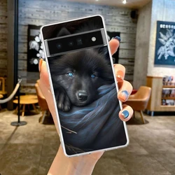 Moon Roaring Wolf Shockproof Transparent Phone Case Cover - Pixel  3A (B1)