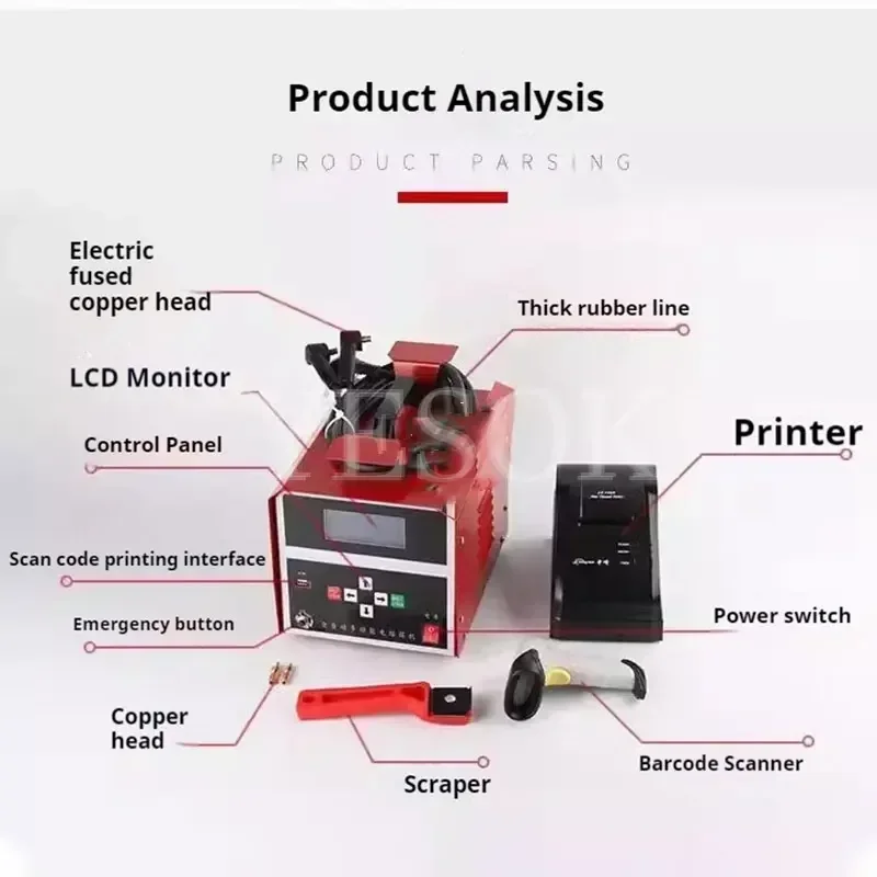 Intelligent PE Tube Welding Machine Gas Pipeline Butt Welding Machine PE Pipe Electric Fusion 220-250V