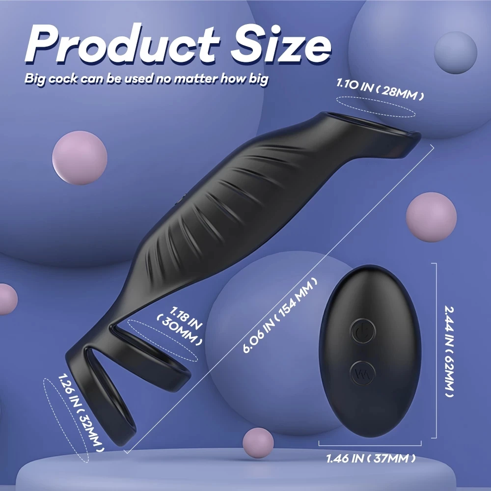 Male Remote Vibrating Cock Silicone Sleeve Ring Delay Ejaculation Penis Enlargement Sex Toys For Men Testicle Vibrator