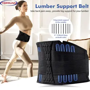 Soporte lumbar para aliviar el dolor de espalda para hombres y mujeres;  cinturón de soporte lumbar transpirable con 4 estancias ergonómicas para